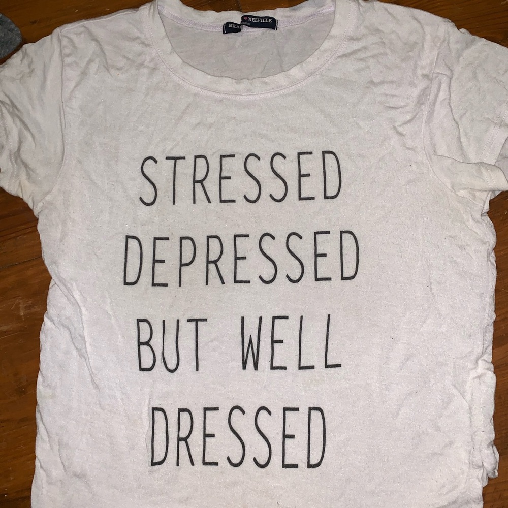 brandy melville white graphic tee